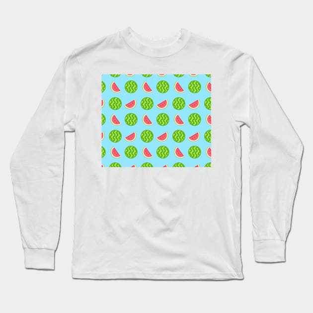 Wonderful Watermelon Long Sleeve T-Shirt by timegraf